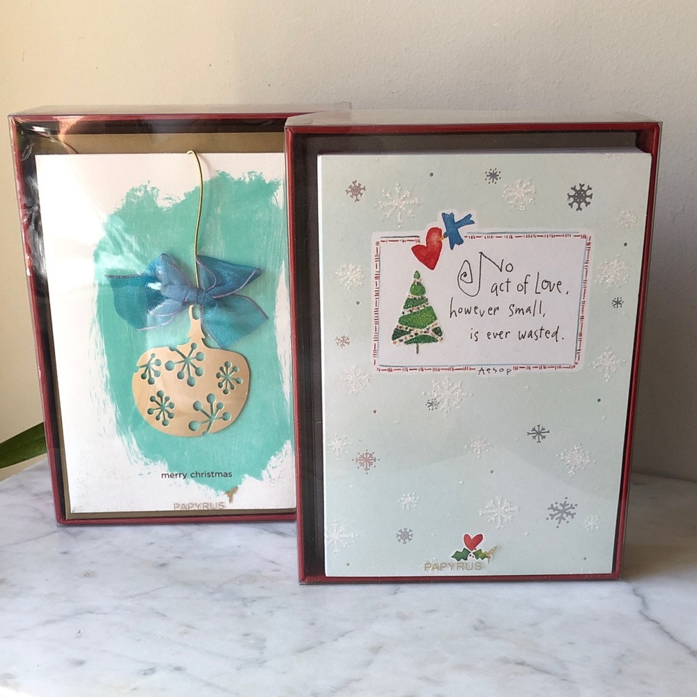 Papyrus Teal, Gold & Blue Holiday Card Set - Papyrus